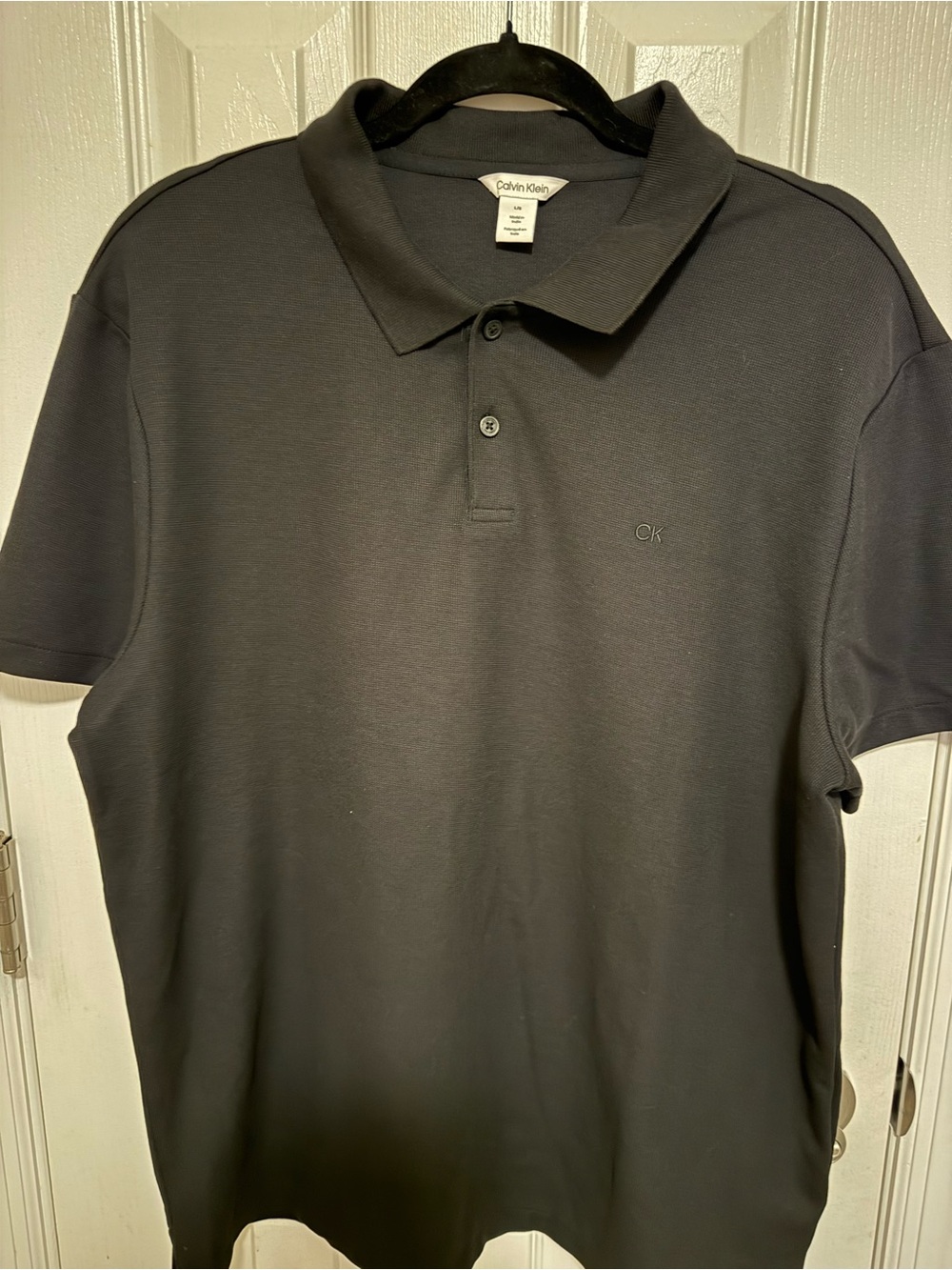 Calvin Klein Men's Black 2-button Polo with Subtle CK Logo